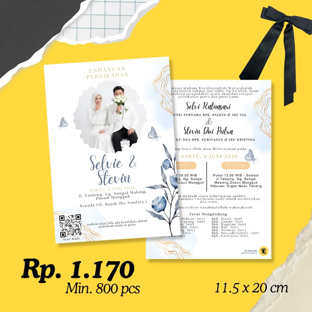 Undangan Pernikahan Blue Butter